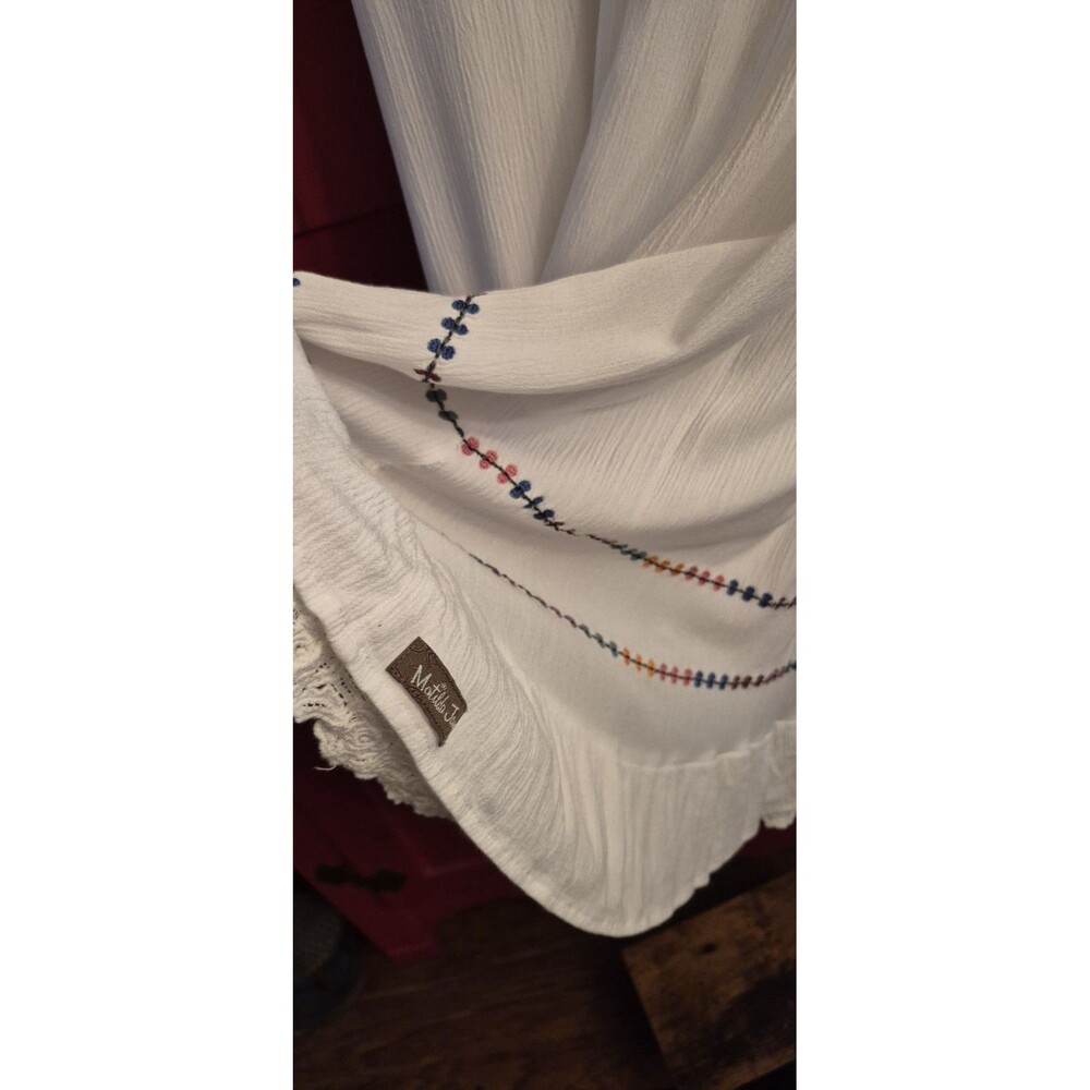 Matilda Jane Medium Brilliant Daydream Adante Dress White Beach Rainbow Trim EUC - Picture 6 of 8